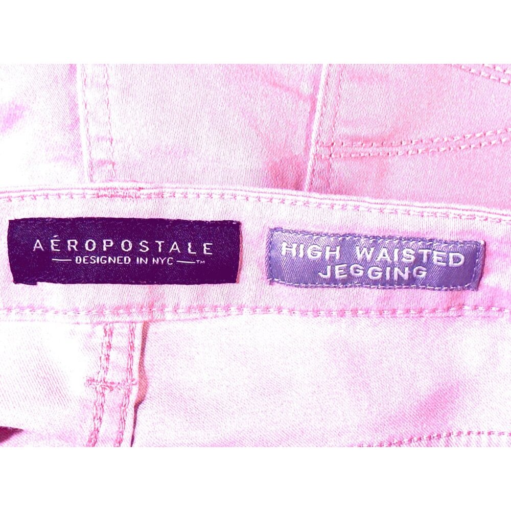 Aeropostale Sz 12 Pink High Waisted Jegging Skinny Stretch Denim Pants City Chic - Picture 6 of 12